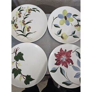 Blue Ridge Southern Potteries Vintage Set Of 4 Dinner Plates Floral 9.5"